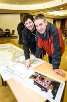 Inspecting the plans!